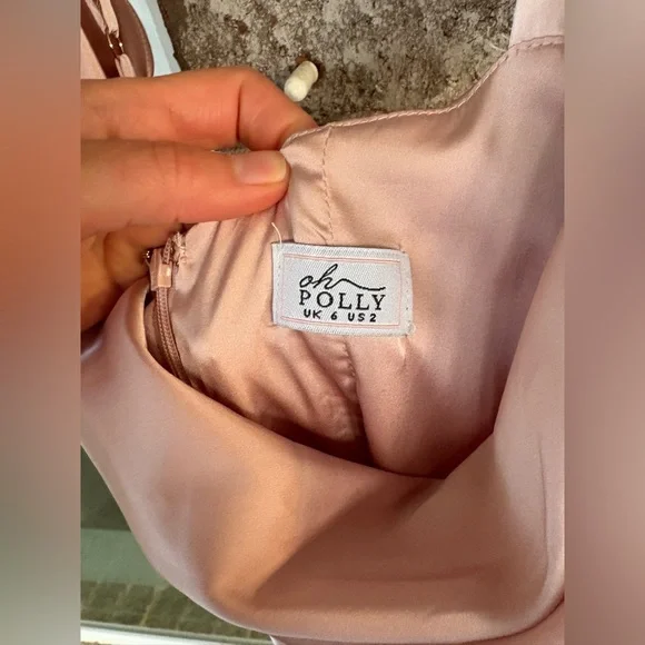 Oh Polly Pink Satin Cowl Neck Dress - Picture 6 of 11